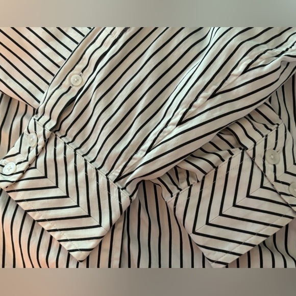 JONES NEW YORK button down shirt. black and  white, size  1X, all cotton - Picture 6 of 7